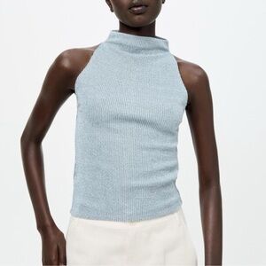 Zara Light Blue Sleeveless Top